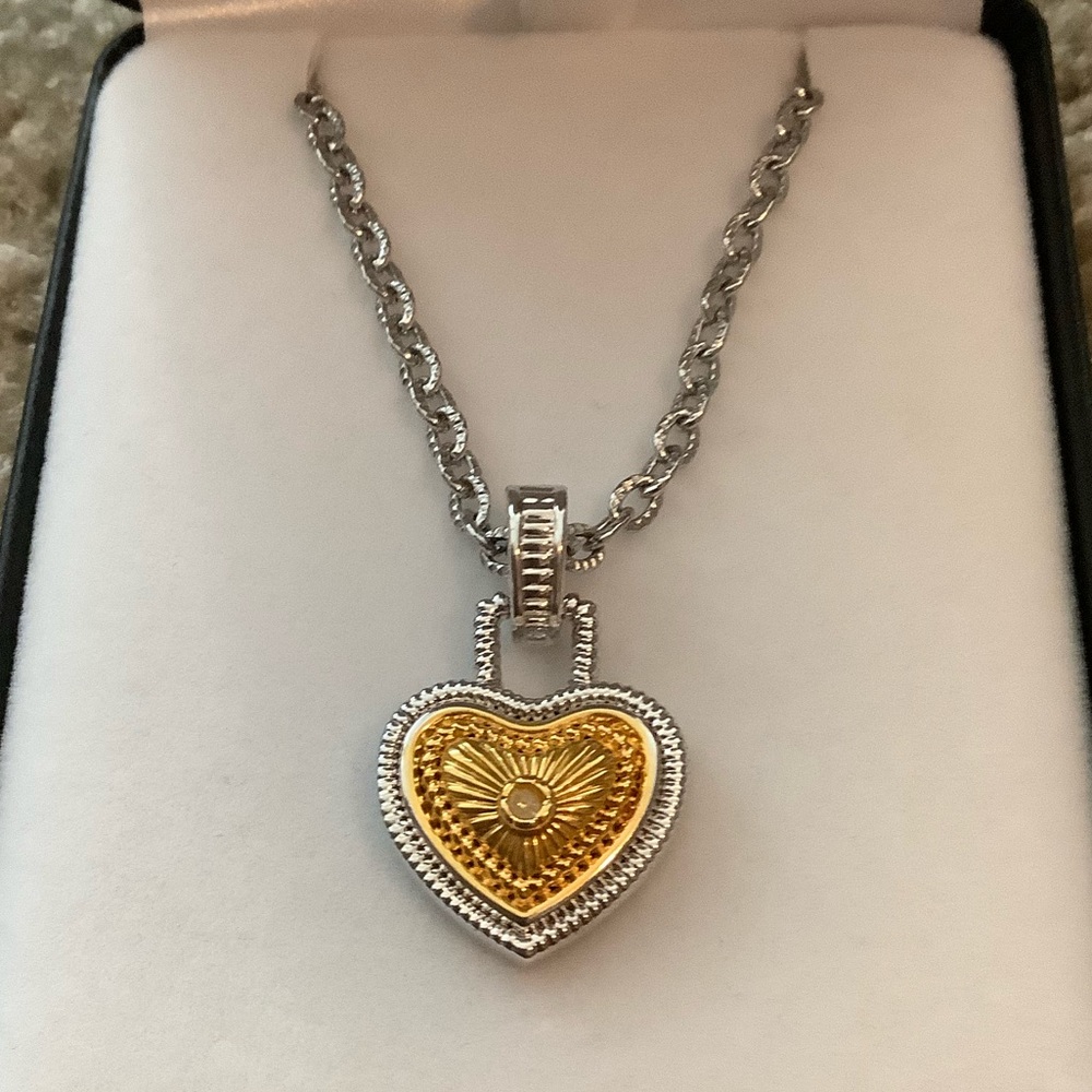 Gold & Silver Heart Shaped Necklace